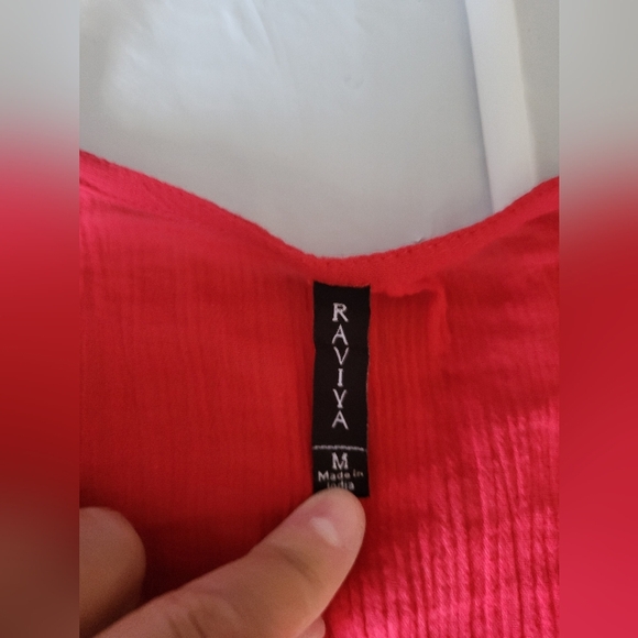 Raviya Vibrant Red Beach Cover Up, Size Medium - Picture 3 of 4